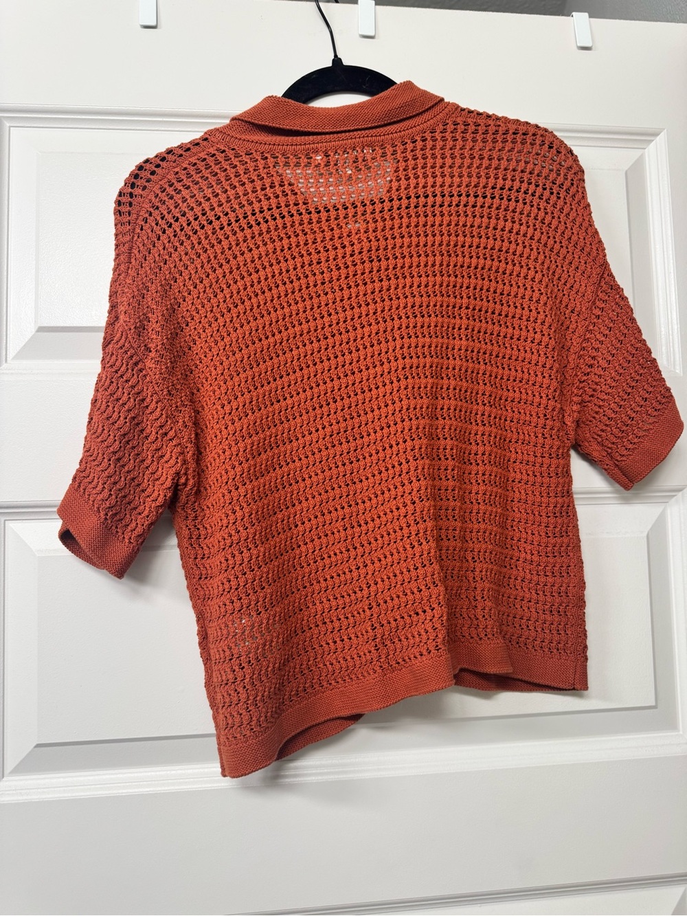 Madewell Rust Open-Weave Knit Cardigan Short Sleeve - Picture 3 of 3